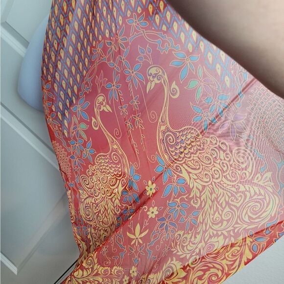 LIANG DIAN Silk Blend Peacock Scarf - Picture 5 of 8